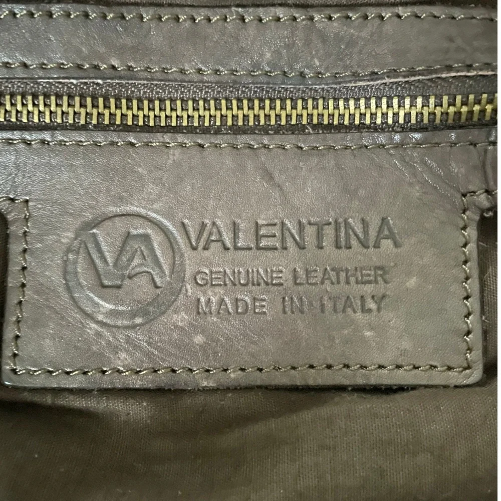 Valentina Made in Italy Woven Brown 100% Leather Bag Convertible Tote Crossbody